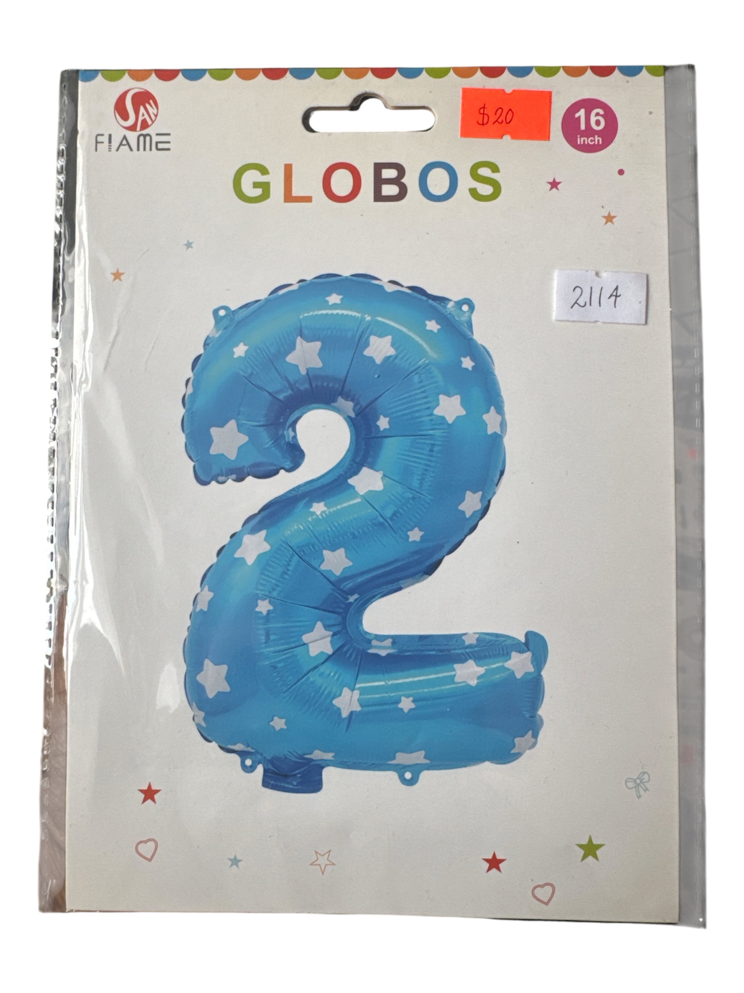 Globo #2 Azul Estrellas 16 cm